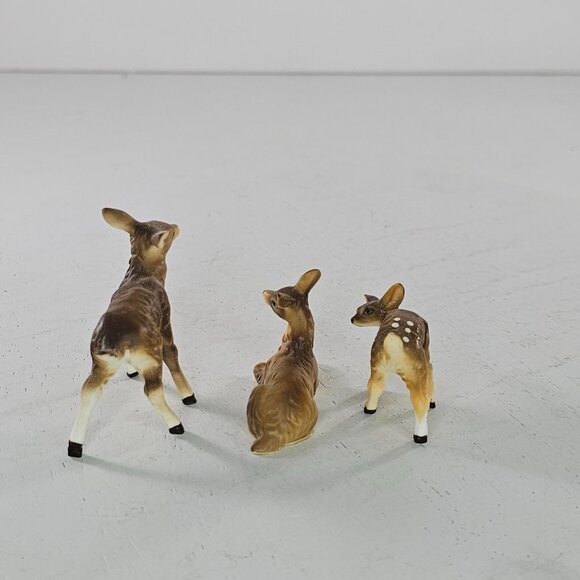 Vintage Bone China Ceramic Deer Figurines Family Set Of 3 - Picture 5 of 8